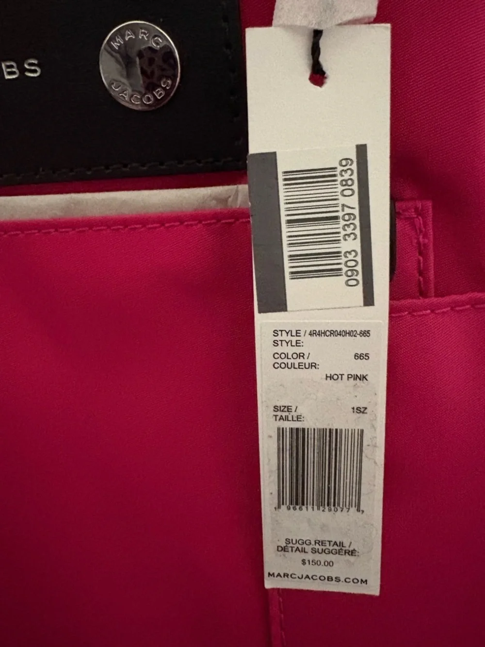 NWT Marc Jacobs Nylon Crossbody Shoulder Bag Pink Small With Tag